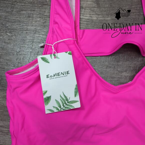 Eomenie High Waist Crop Bikini Swimsuit Size M - Picture 3 of 6